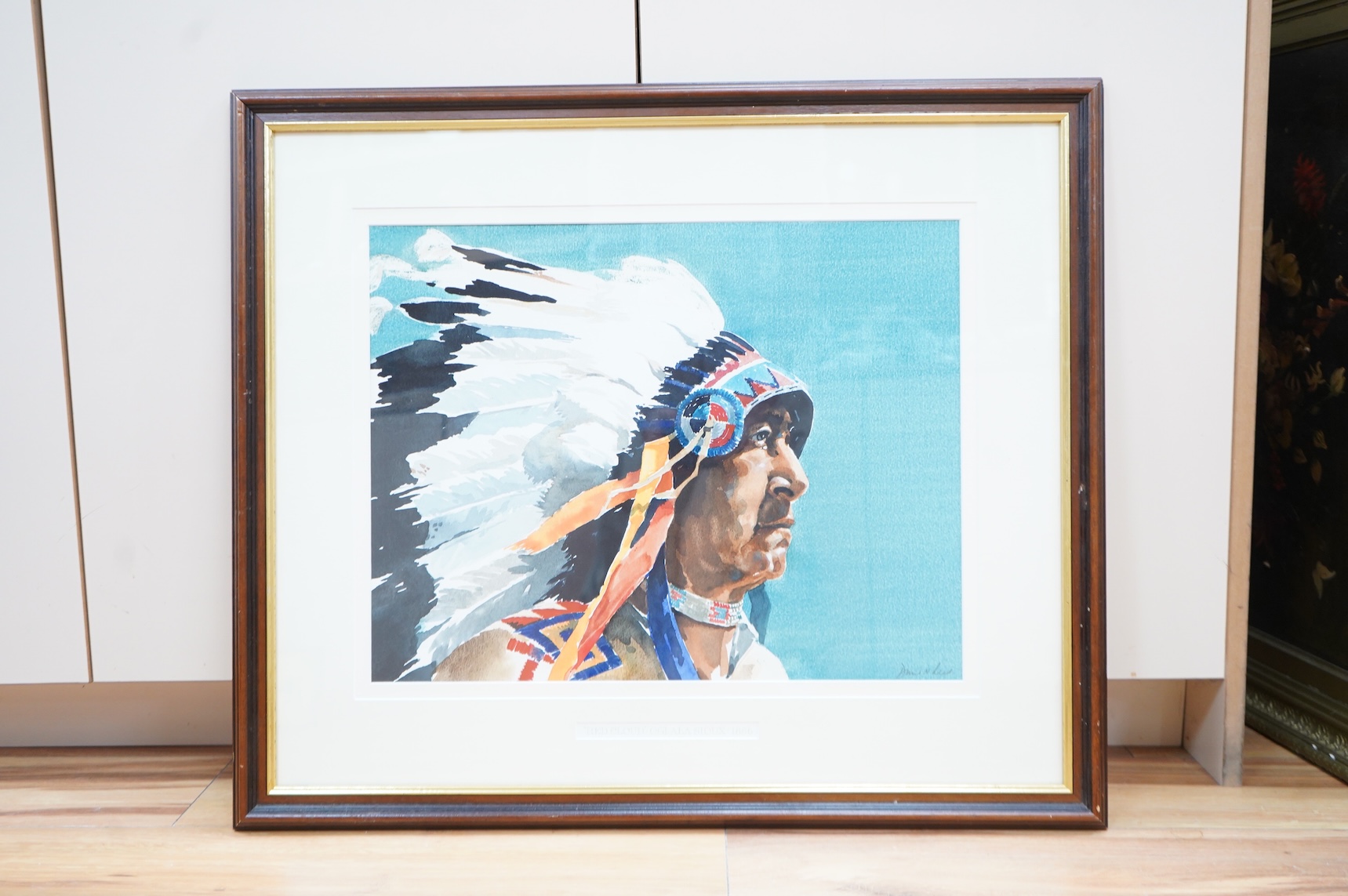 David Reed, watercolour, 'Red Cloud, Oglala Sioux', signed, watercolour, 38 x 48cm